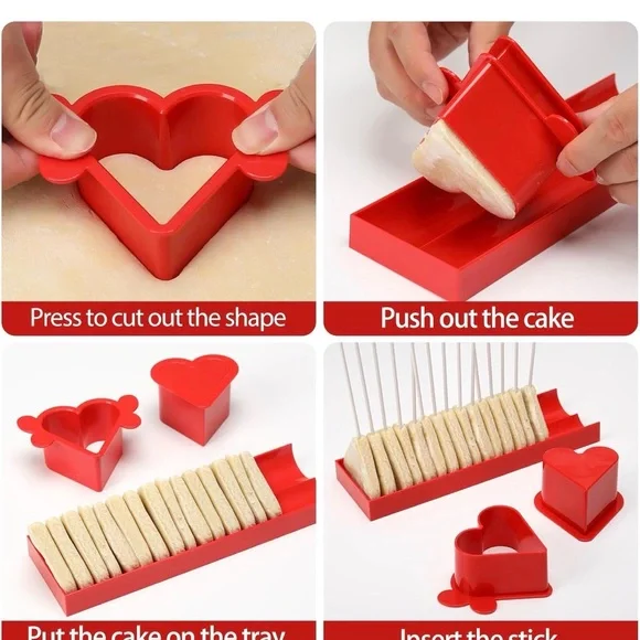 Red Heart Cake Pop Mold Set - Picture 3 of 5